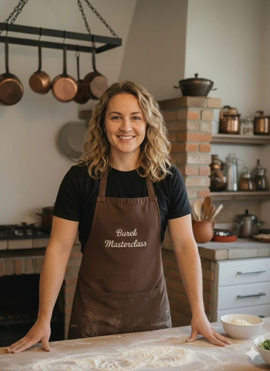 Burek Masterclass instructor in traditional kitchen