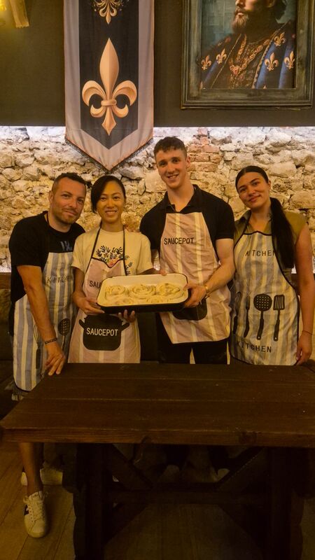 Group photo with finished burek