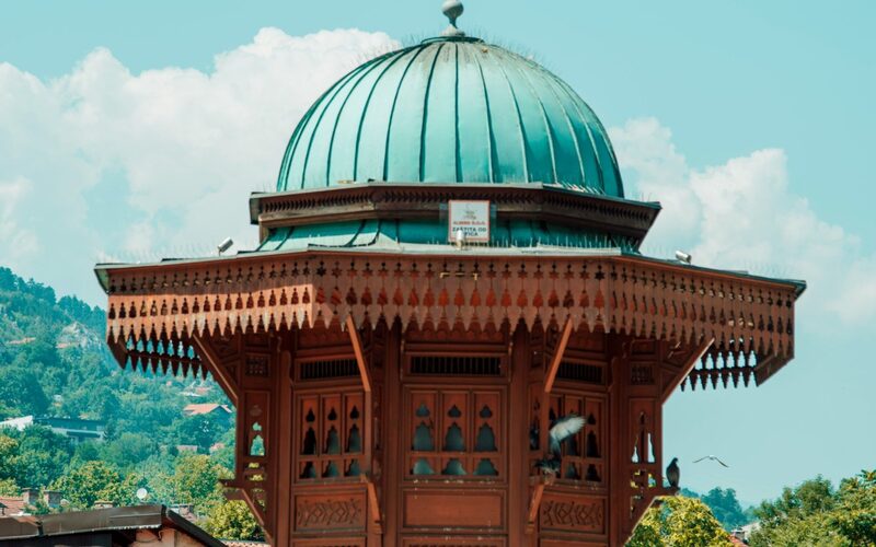 Sebilj wooden fountain in Baščaršija old town Sarajevo